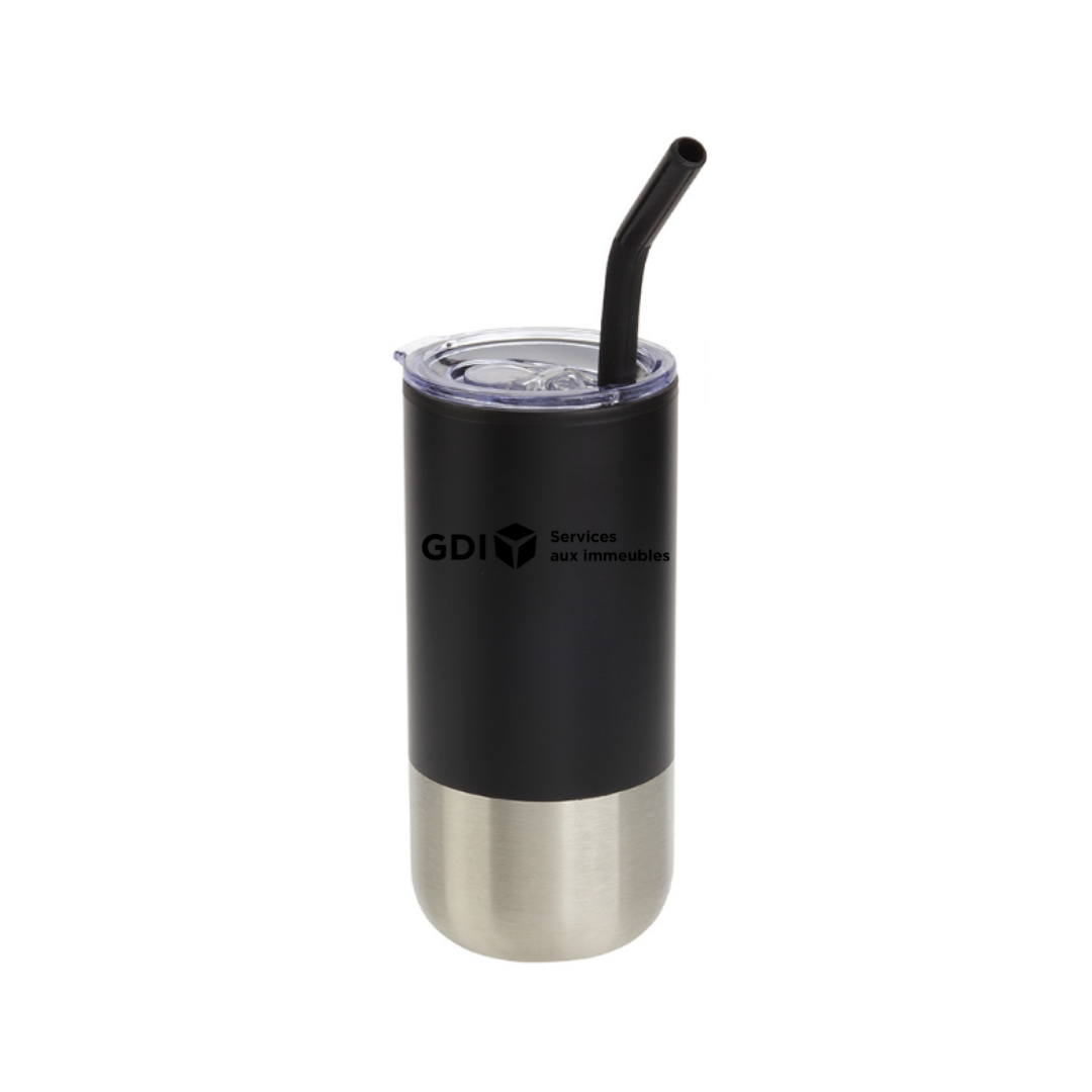 16oz Stainless Tumbler with Straw