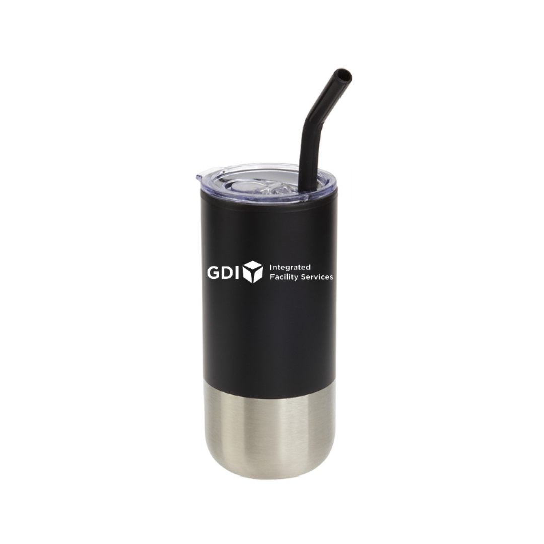 16oz Stainless Tumbler with Straw