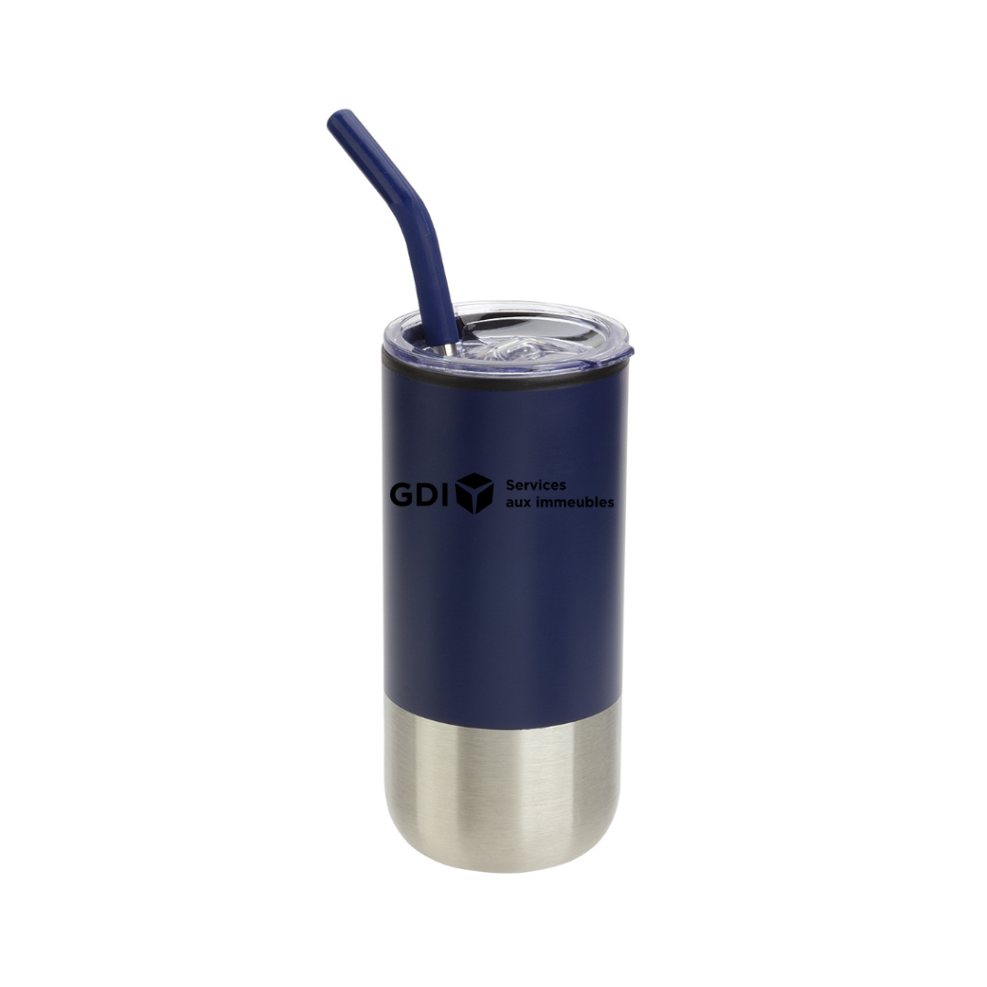 16oz Stainless Tumbler with Straw