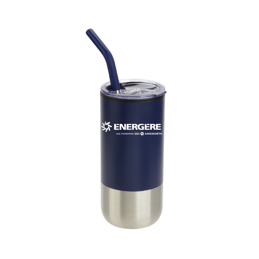 16oz Stainless Tumbler with Straw