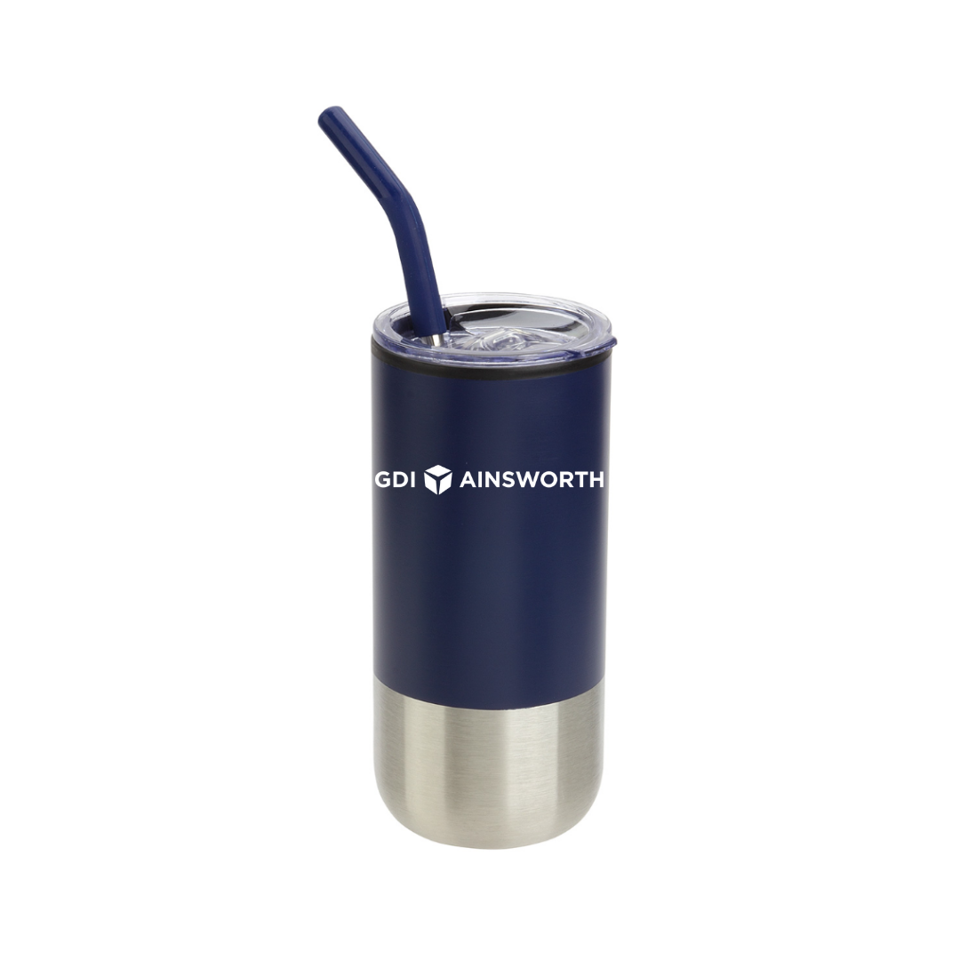 16oz Stainless Tumbler with Straw