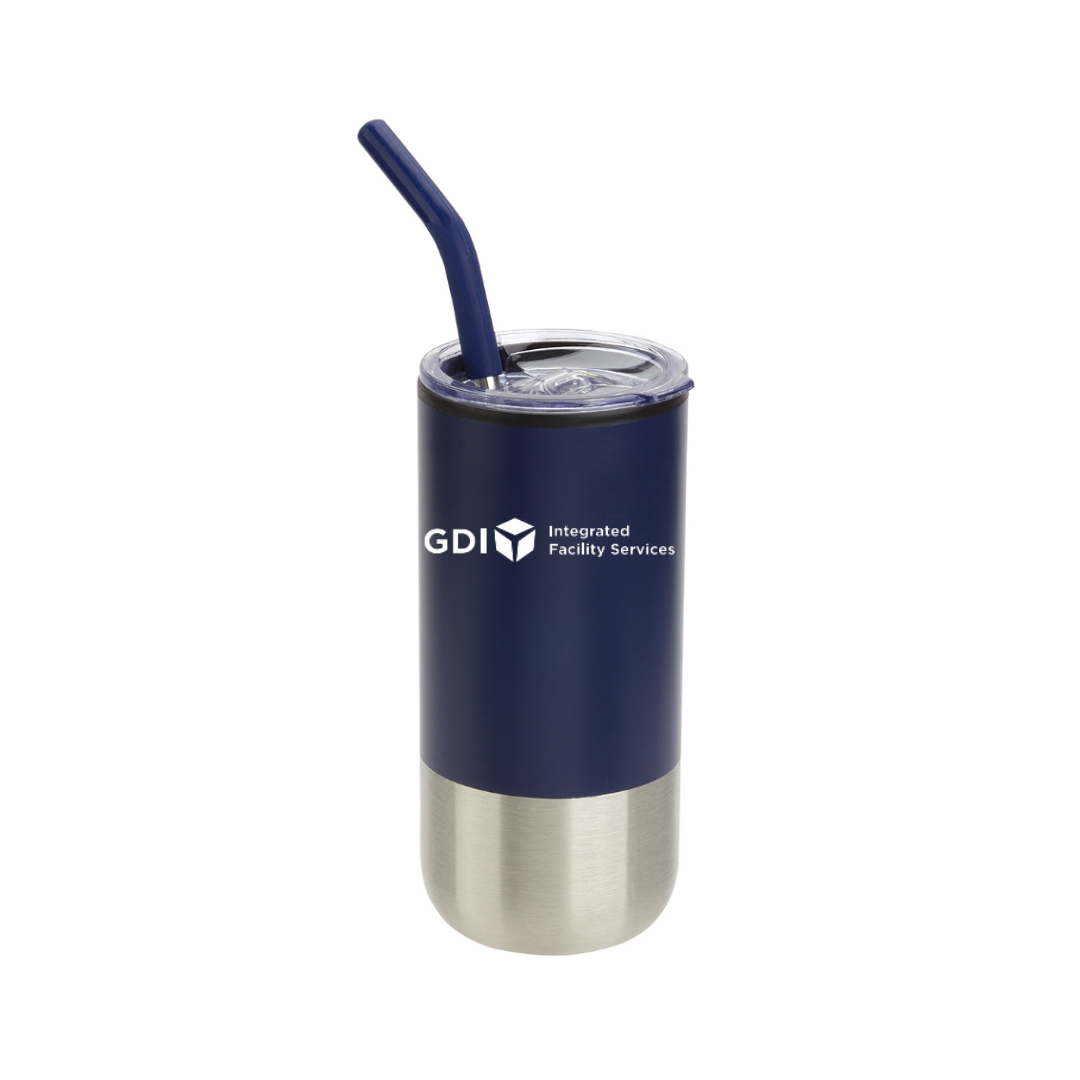16oz Stainless Tumbler with Straw