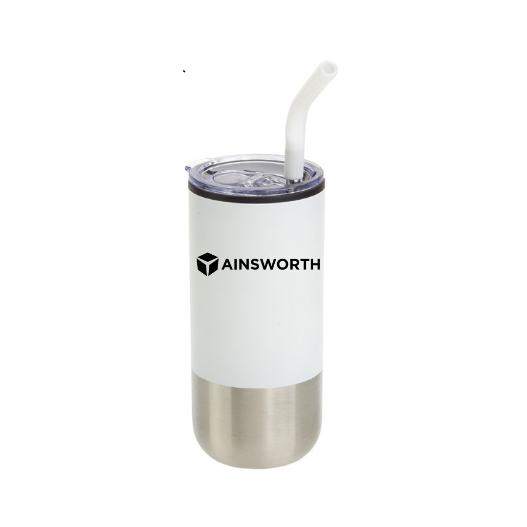 16oz Stainless Tumbler with Straw