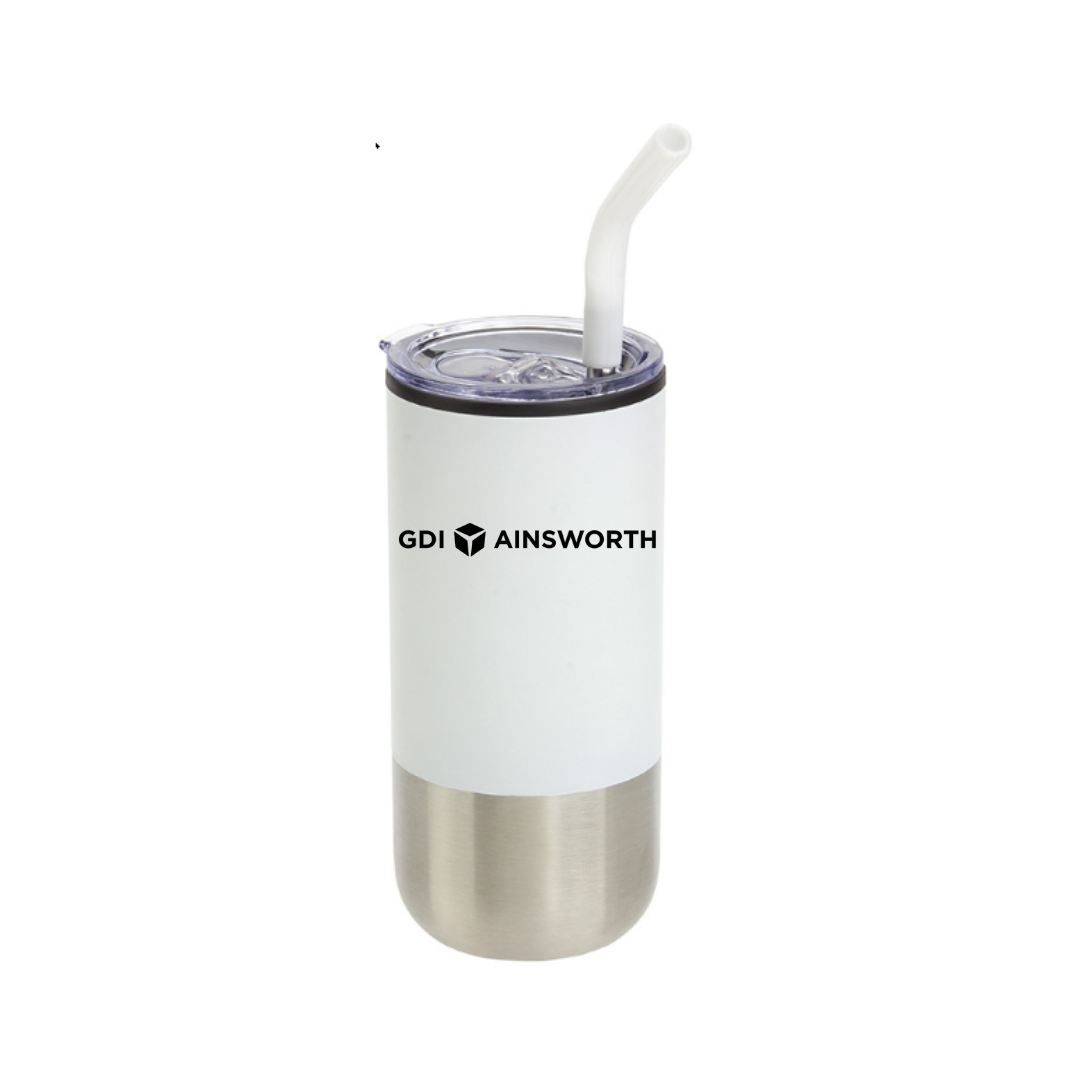 16oz Stainless Tumbler with Straw