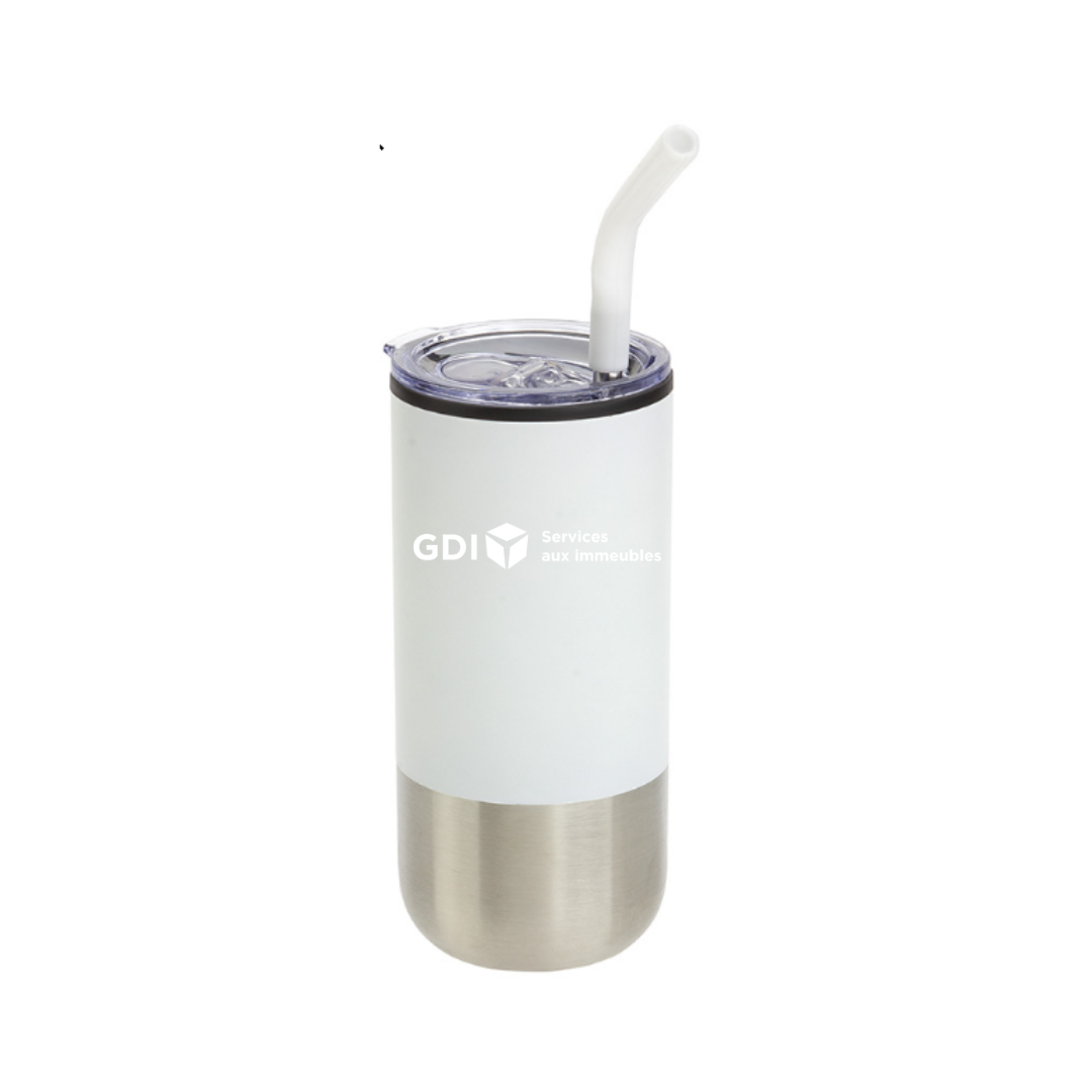 16oz Stainless Tumbler with Straw