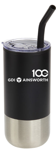 16oz Stainless Tumbler with Straw