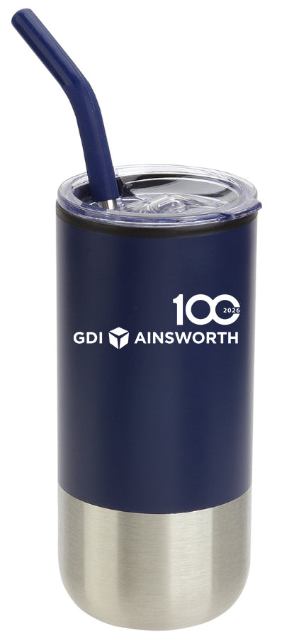 16oz Stainless Tumbler with Straw