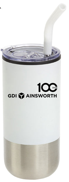 16oz Stainless Tumbler with Straw